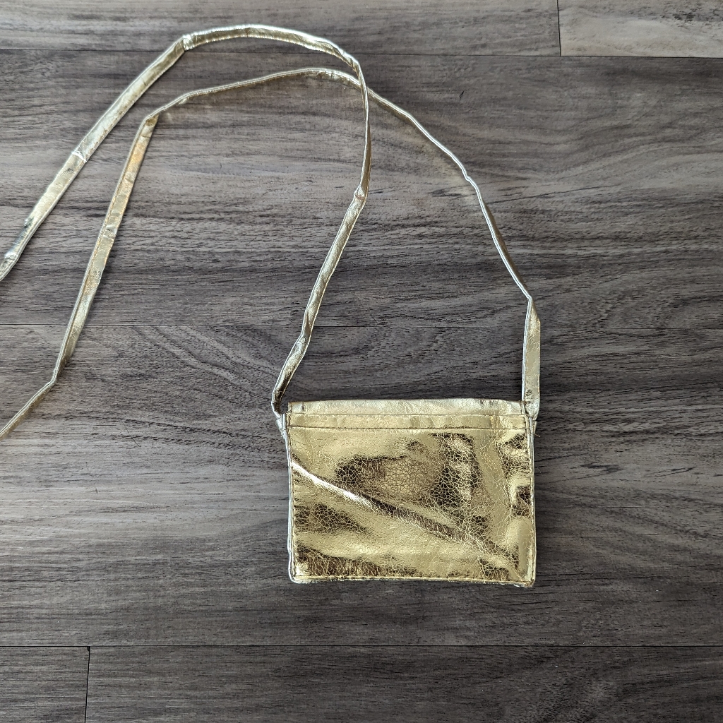 Gold Faux Leather Card Holder